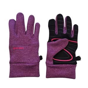 Head | Kids Stretchy Winter Gloves Heathered Pink, Size Medium